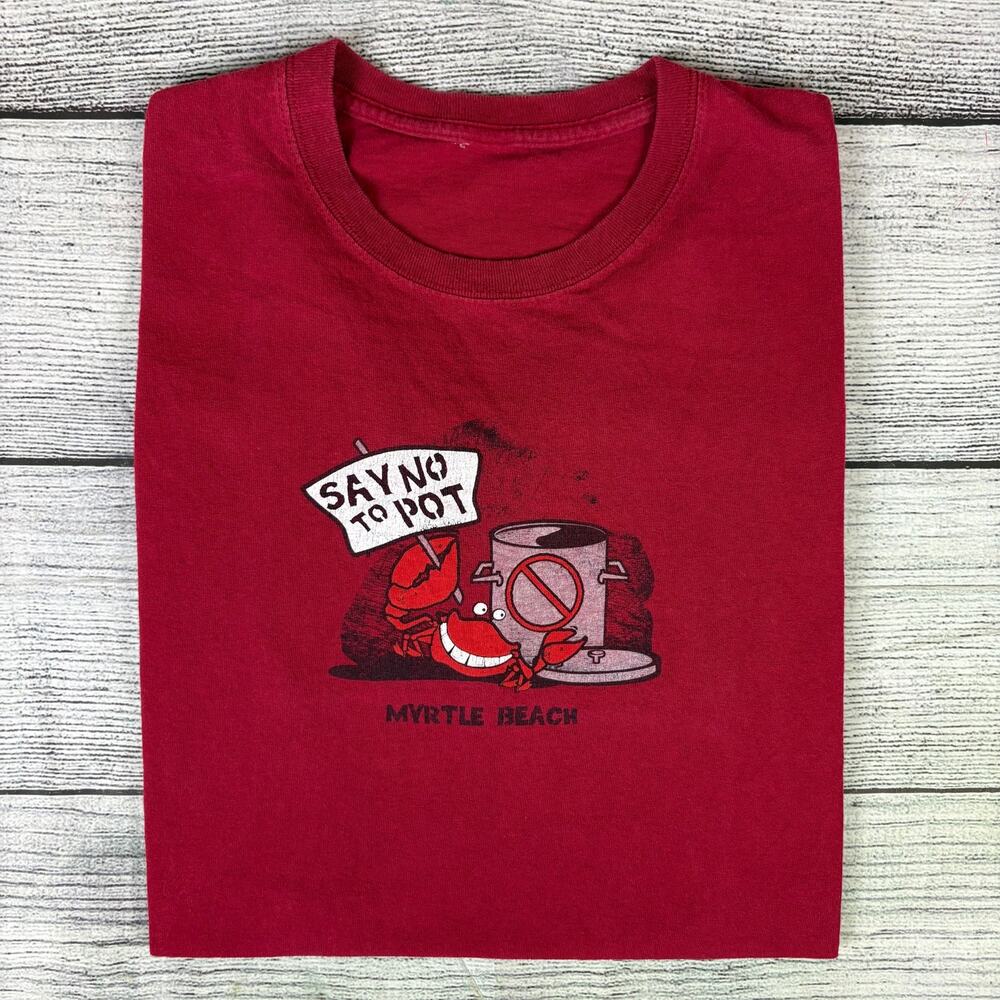 Vintage Y2k Say No To Pot Myrtle Beach Comedy T-shirt